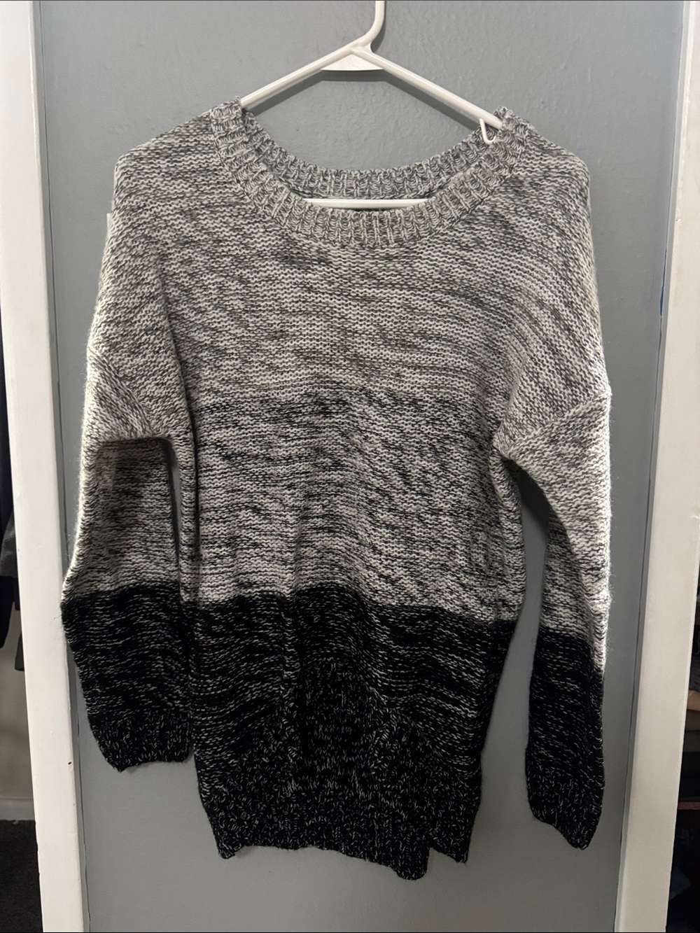 Rue21 Two-Tone Gray and Black Crewneck Sweater